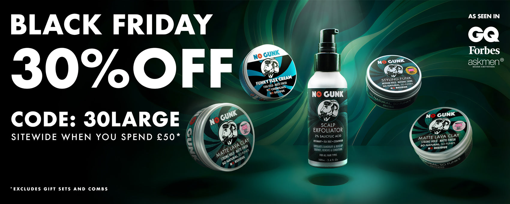 NO GUNK Natural Hair Styling Wax Clay Haircare Products For Men Styling Funk Matte Lava Clay Organic Putty Gel Fibre Balm For Thin Thick Asian Wavy Straight Curly